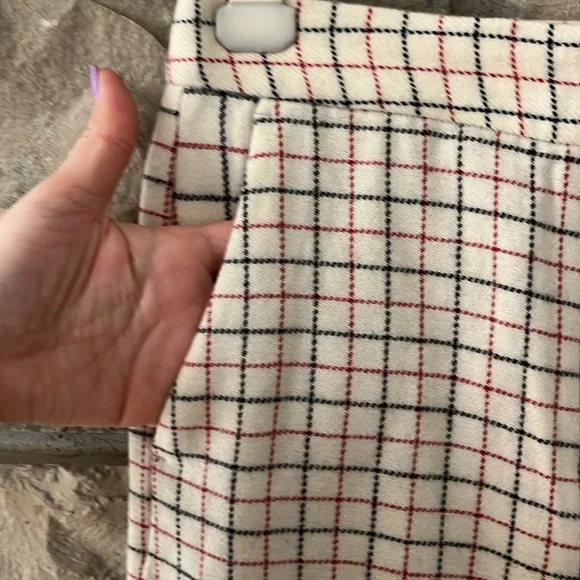 Rag & Bone Poppy High Waisted Pant in Ivory Check Size 4 - Picture 4 of 16